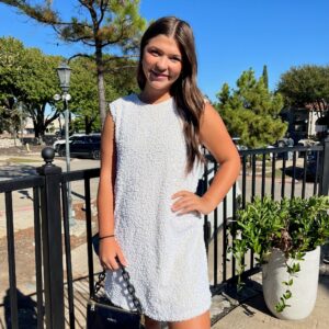 Margaret Sequin Velvet Back Ribbon Detail Mini Dress-FINAL SALE